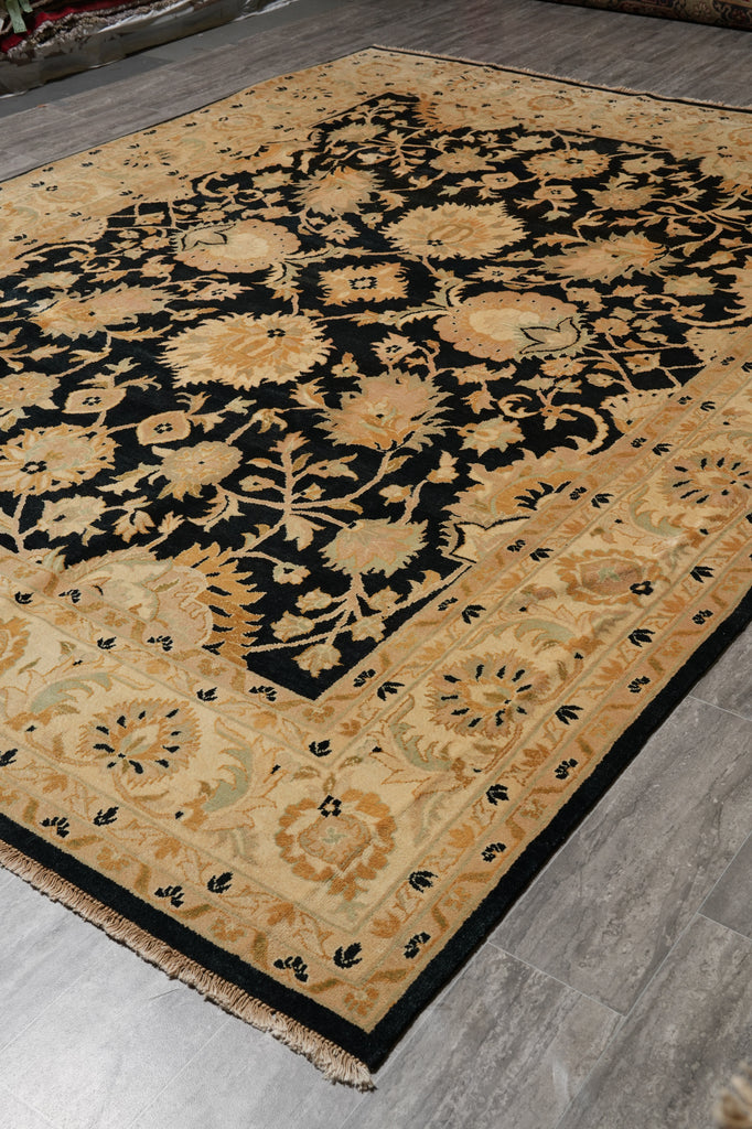 9 x 12 Black Handmade Chobi Peshawar Zigler Rug #PIX-13205
