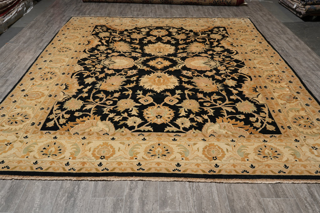 9 x 12 Black Handmade Chobi Peshawar Zigler Rug #PIX-13205