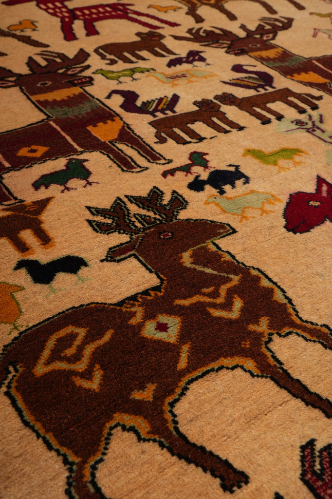 4 x 7 Afghan Tribal Baluch Animal Motif Rug #F-3244