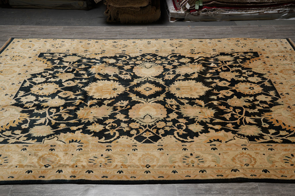9 x 12 Black Handmade Chobi Peshawar Zigler Rug #PIX-13205