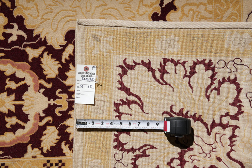 9.0 x 12.0 Handmade Tibbet Wool Rug Transitional #F-4072