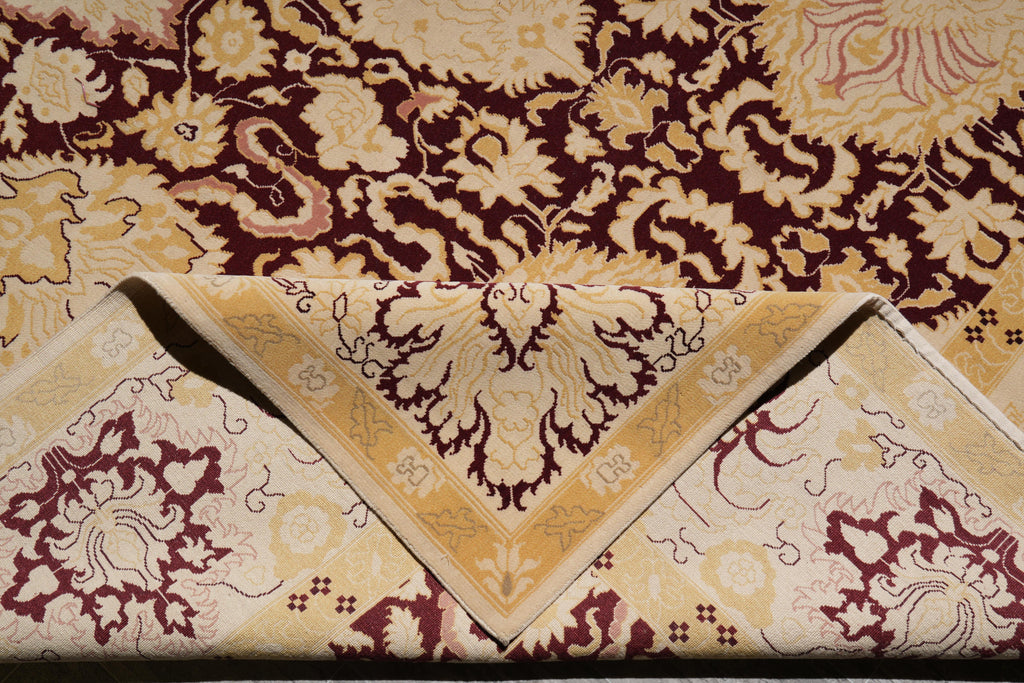 9.0 x 12.0 Handmade Tibbet Wool Rug Transitional #F-4072