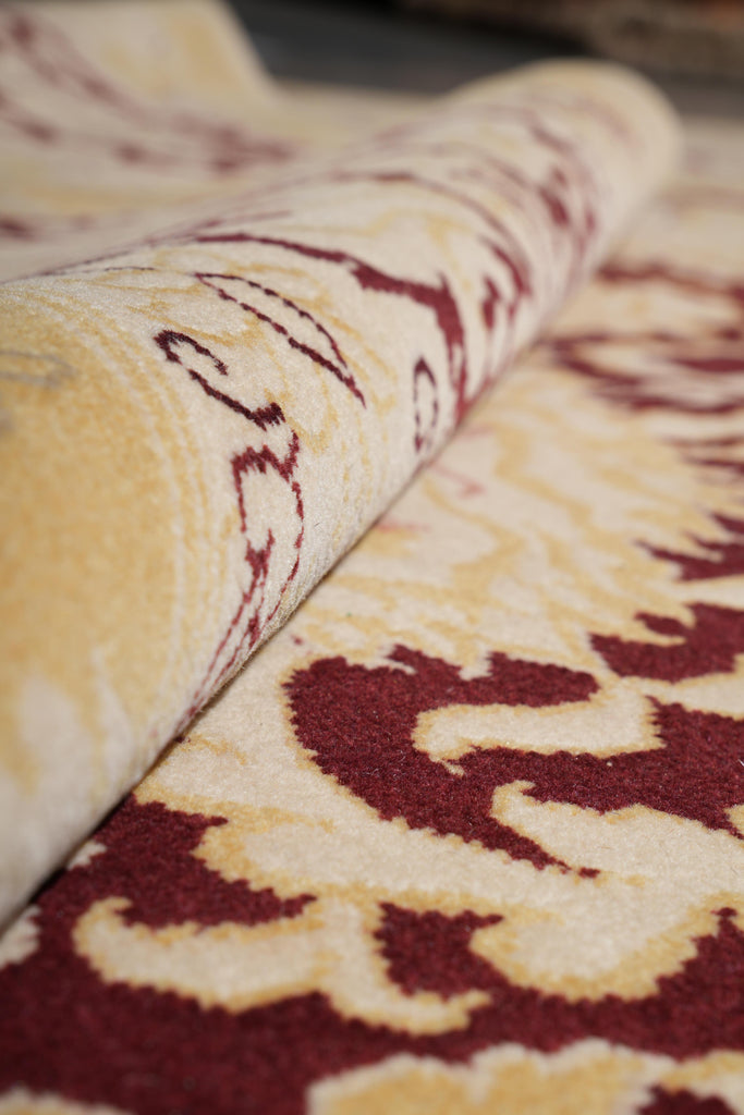 9.0 x 12.0 Handmade Tibbet Wool Rug Transitional #F-4072