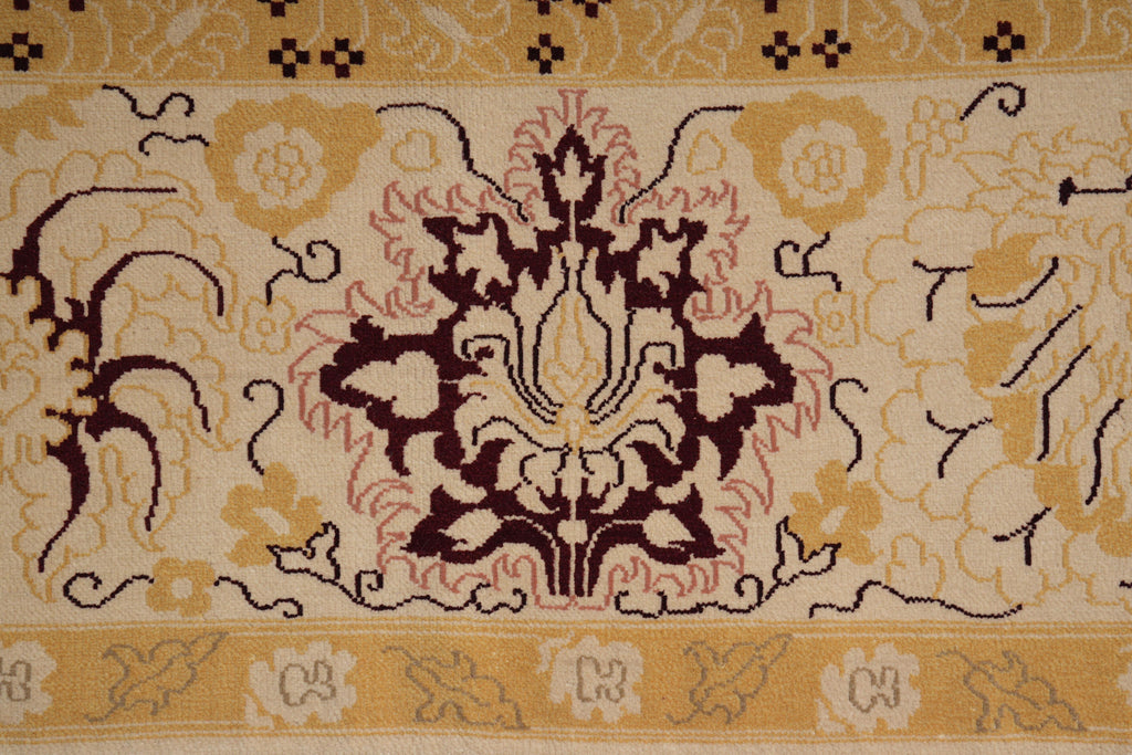 9.0 x 12.0 Handmade Tibbet Wool Rug Transitional #F-4072