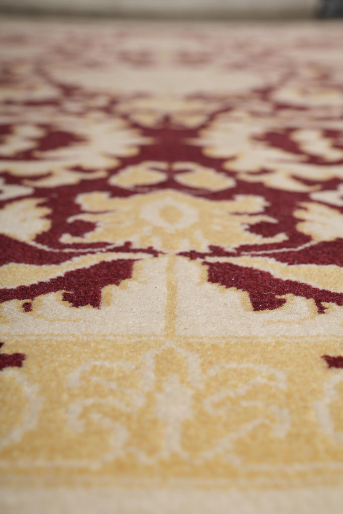 9.0 x 12.0 Handmade Tibbet Wool Rug Transitional #F-4072