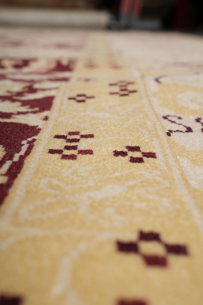 9.0 x 12.0 Handmade Tibbet Wool Rug Transitional #F-4072