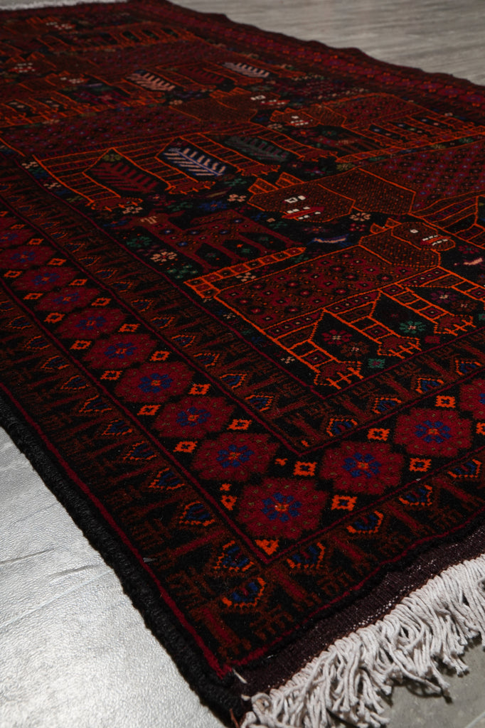 4 x 6.7 Afghan Tribal Animal Motif Wool Rug #F-3259