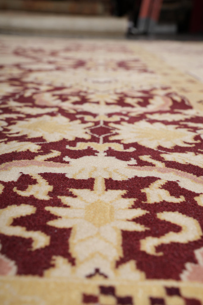 9.0 x 12.0 Handmade Tibbet Wool Rug Transitional #F-4072