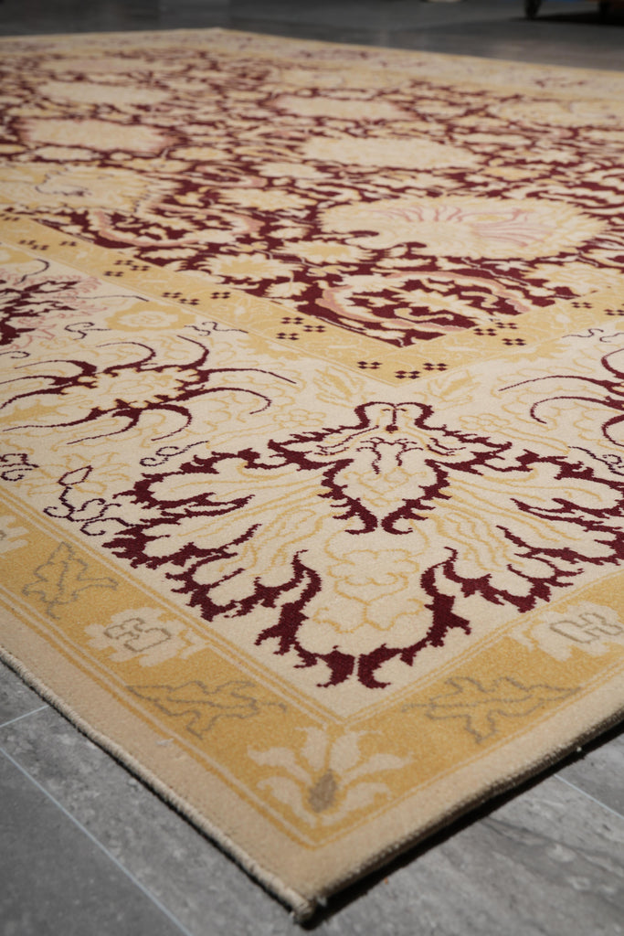 9.0 x 12.0 Handmade Tibbet Wool Rug Transitional #F-4072