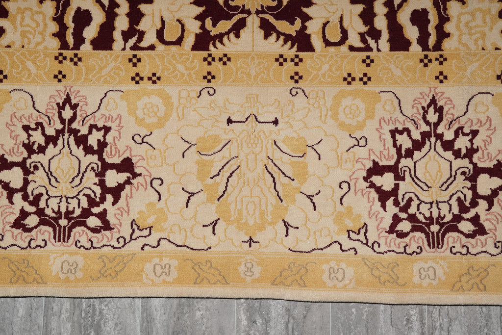 9.0 x 12.0 Handmade Tibbet Wool Rug Transitional #F-4072