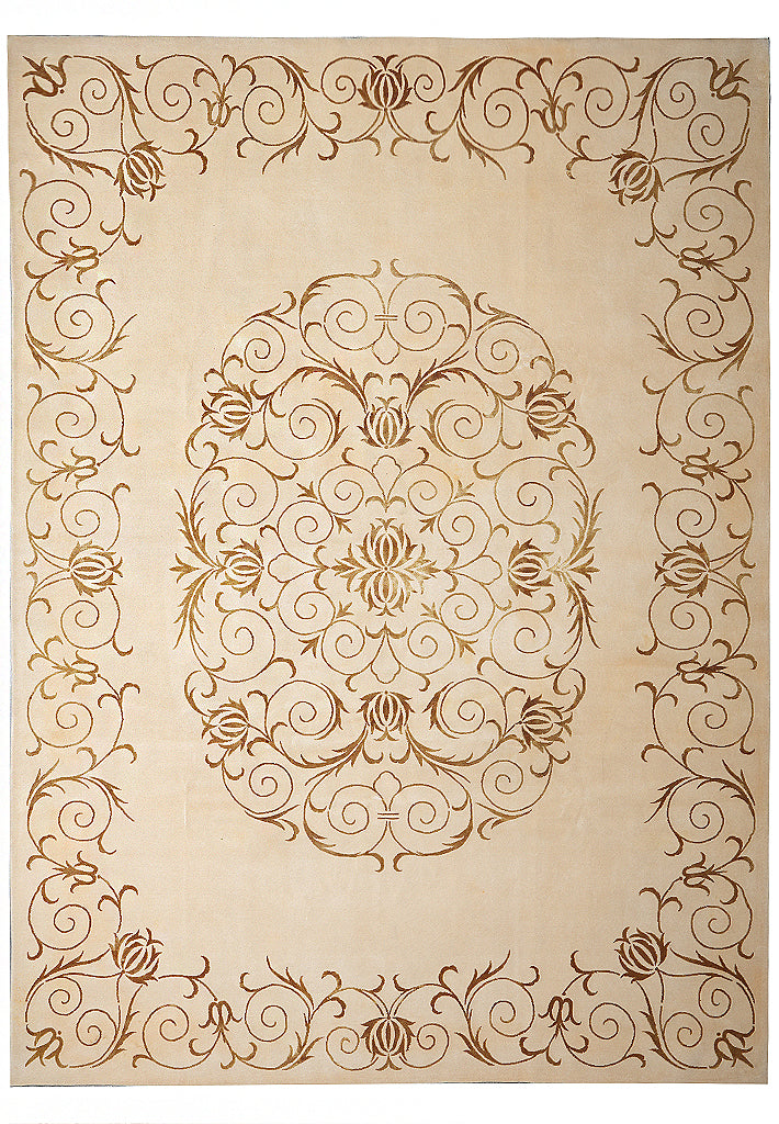 8.6 x 11.6 Quality Wool and Silk Handmade Rug  #F-4074