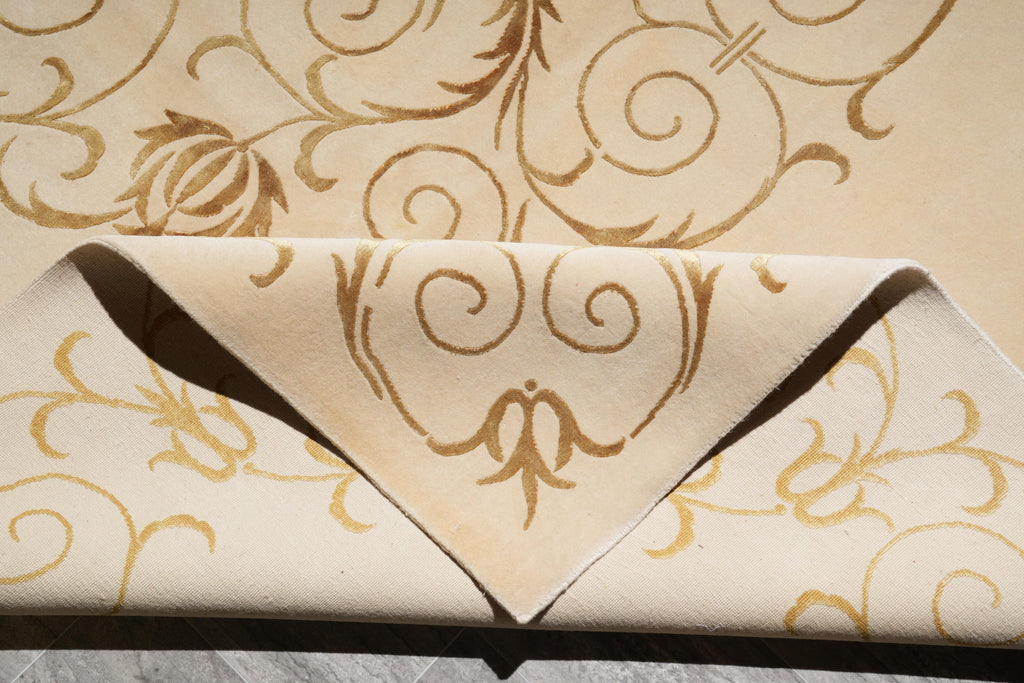 8.6 x 11.6 Quality Wool and Silk Handmade Rug  #F-4074