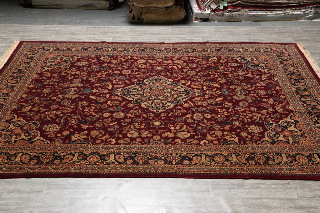 8.6 x 11.6 High Quality Hand-Knotted Rug Fine Lustrous Wool and Silk Weave 200 KPSI #PIX-14338