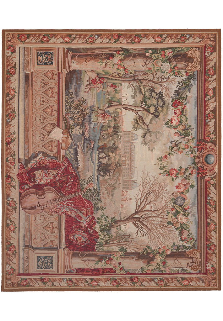 5 x 6 Pictorial Tapestry Fall SCINERY HANDMADE French 17 Century Style #PIX-14731