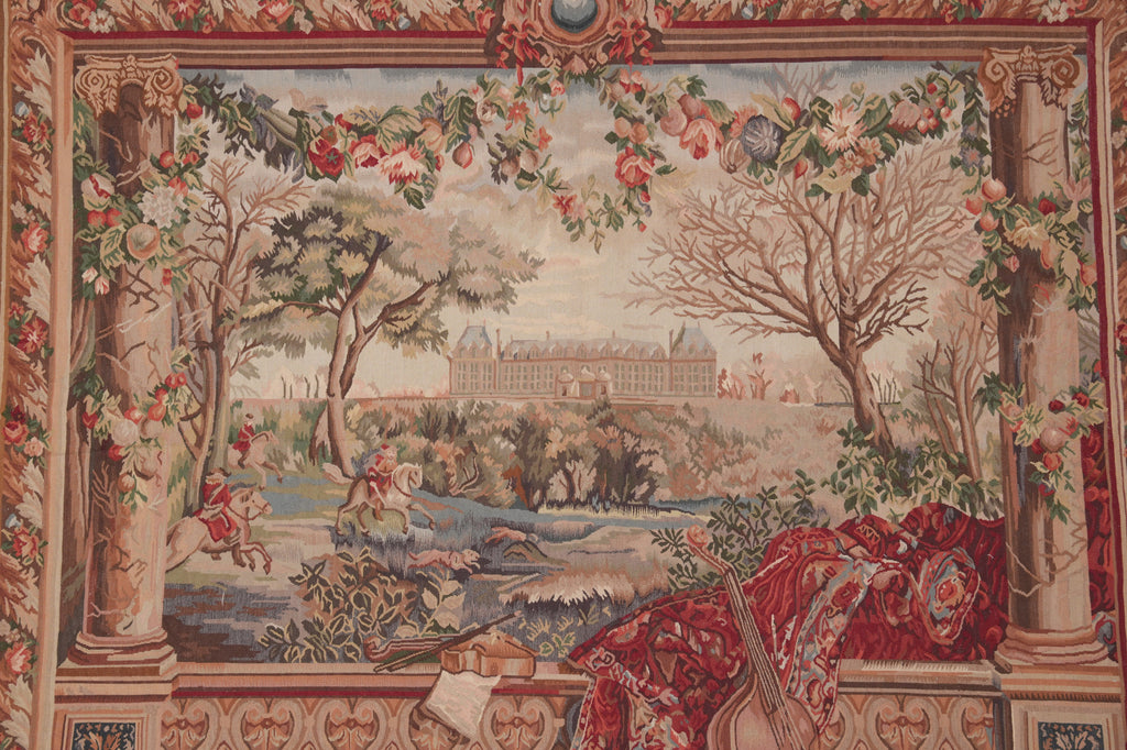 5 x 6 Pictorial Tapestry Fall SCINERY HANDMADE French 17 Century Style #PIX-14731