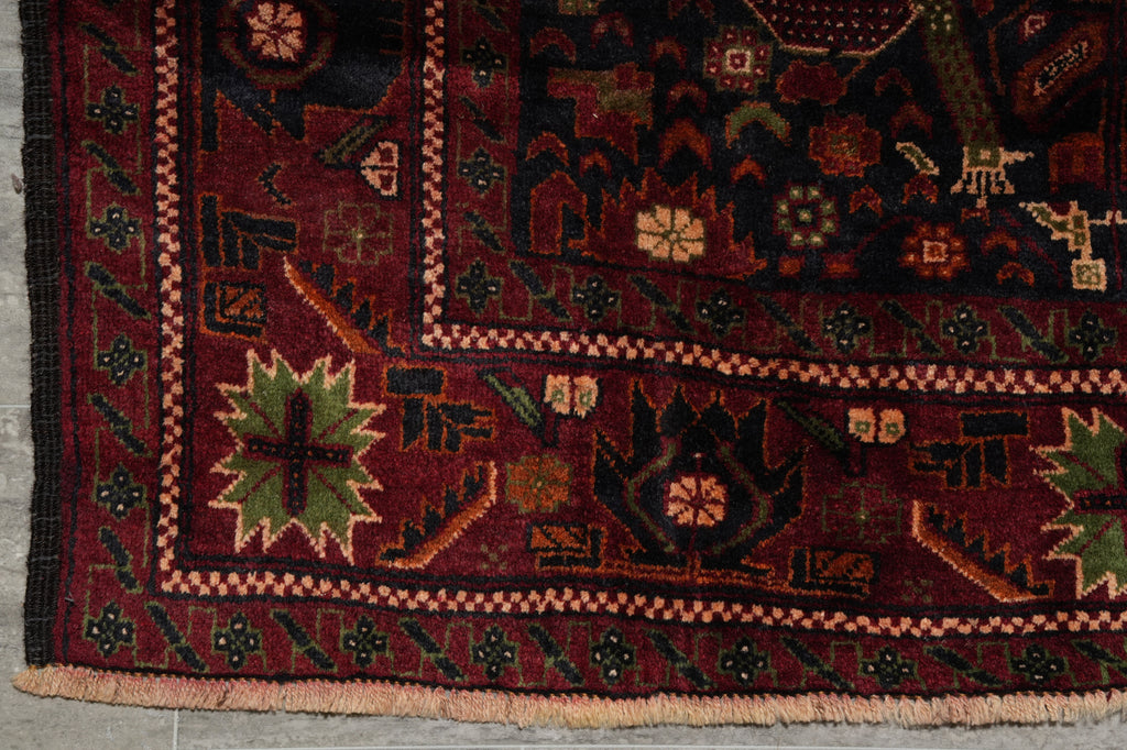 4.3 x 6.7 Tribal Rug with Bird & Peacock Motifs #F-3254