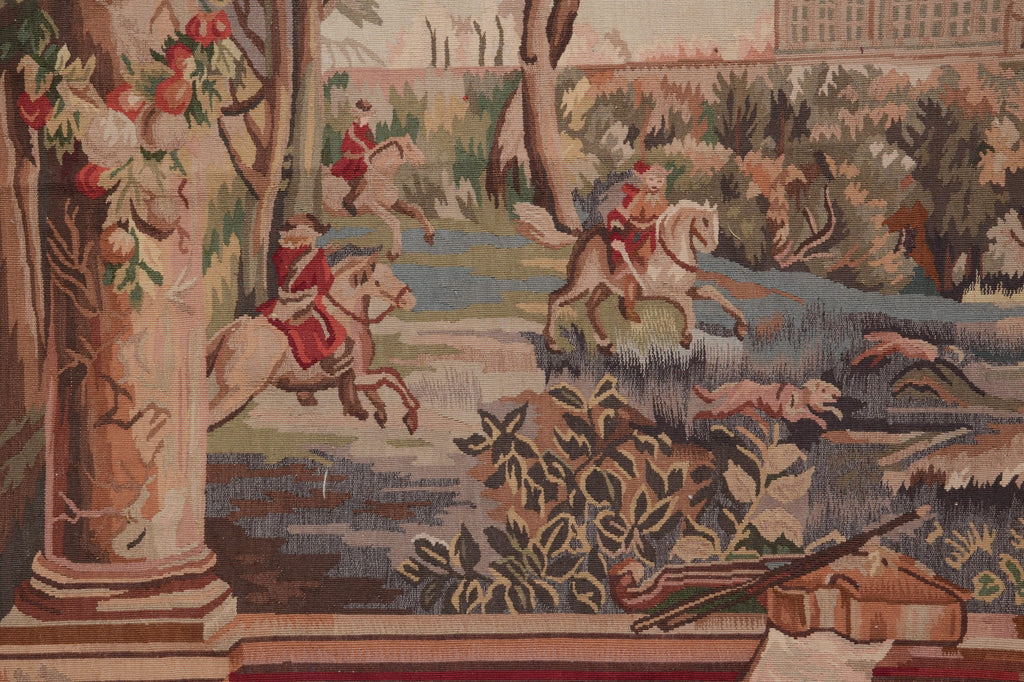 5 x 6 Pictorial Tapestry Fall SCINERY HANDMADE French 17 Century Style #PIX-14731