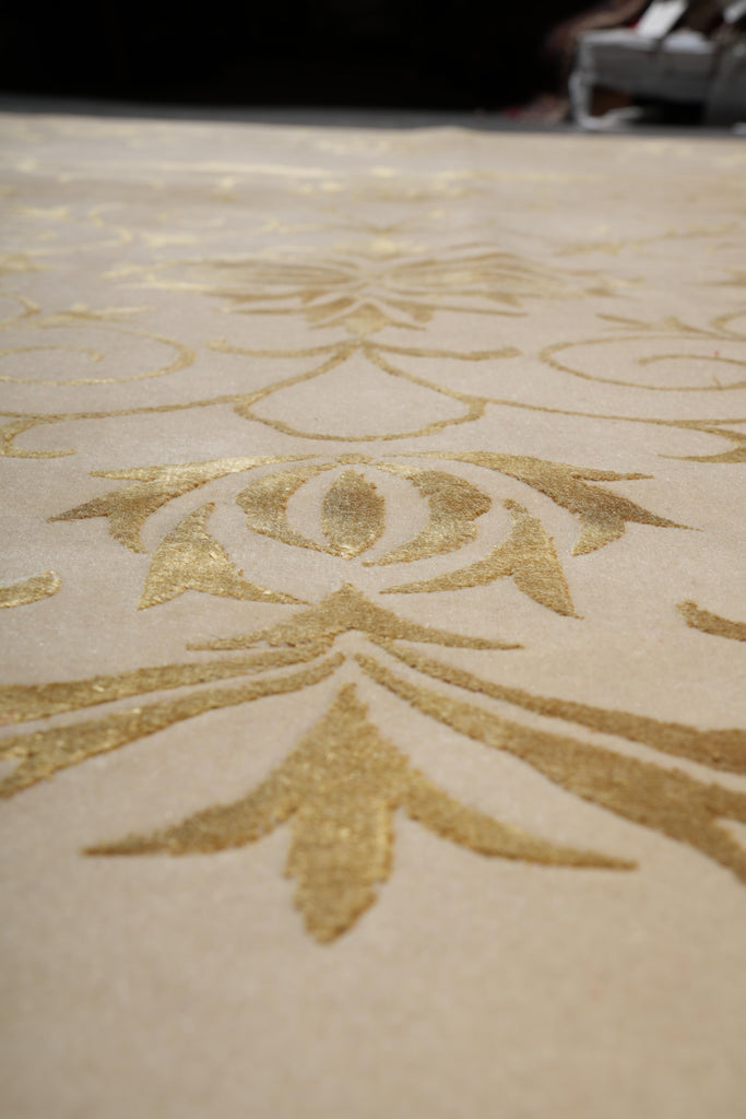 8.6 x 11.6 Quality Wool and Silk Handmade Rug  #F-4074