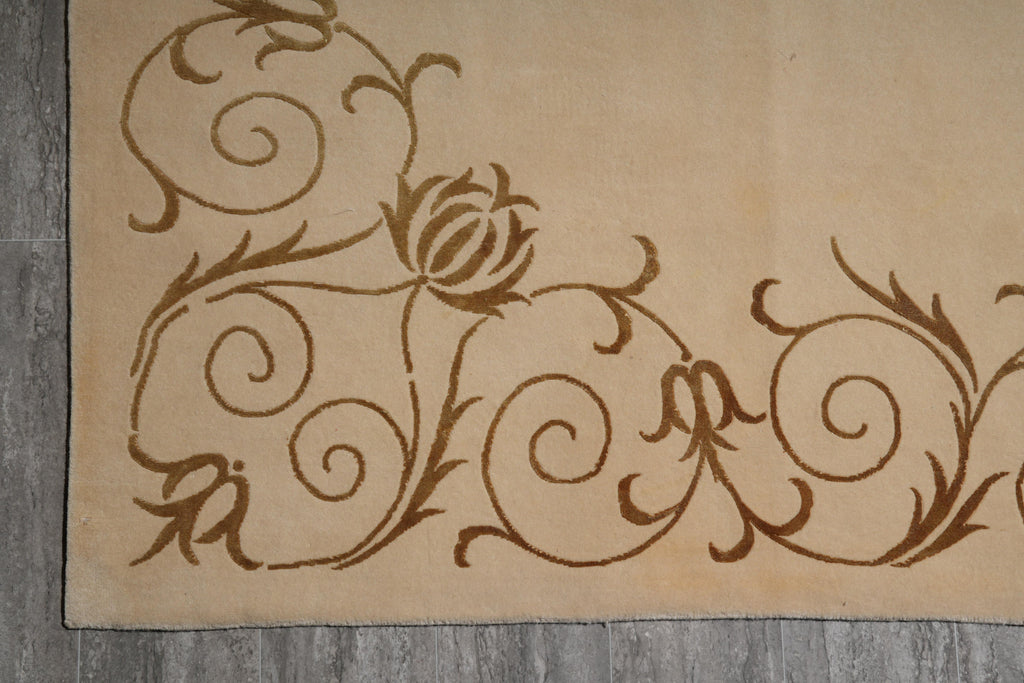 8.6 x 11.6 Quality Wool and Silk Handmade Rug  #F-4074