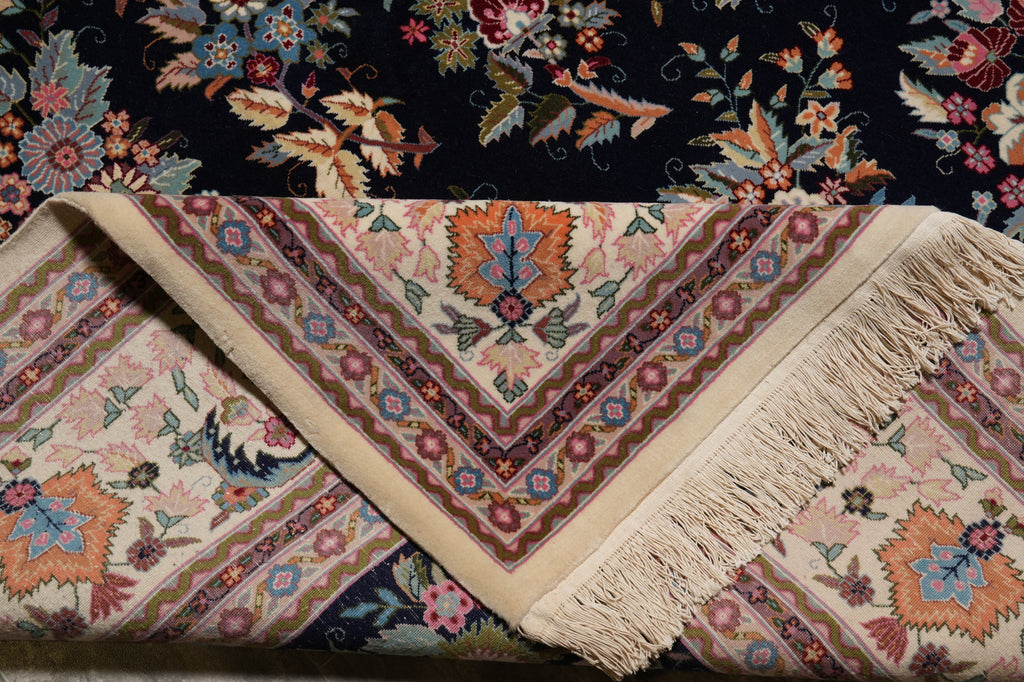 9 x 12 New Handmade Wool Carpet Dark Blue #PIX-3177