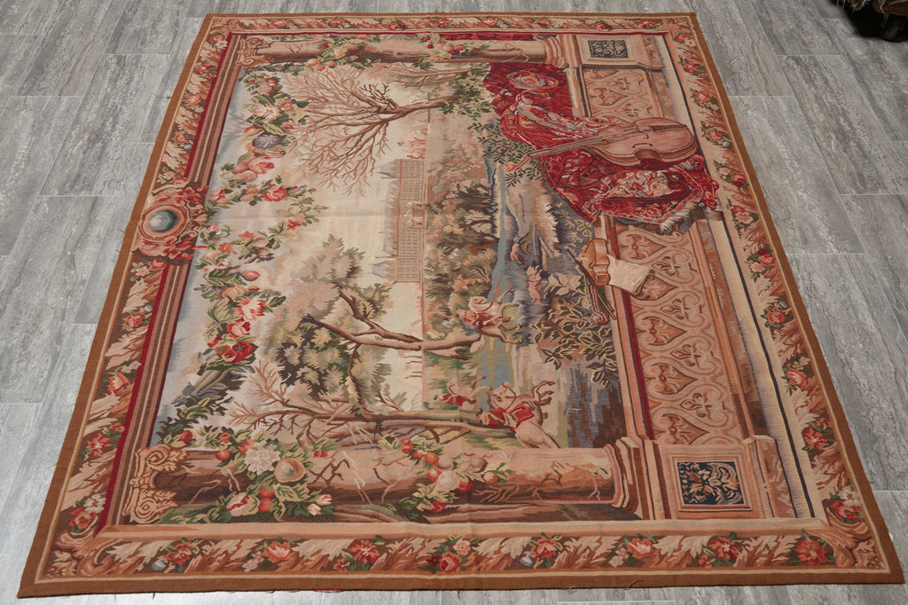 5 x 6 Pictorial Tapestry Fall SCINERY HANDMADE French 17 Century Style #PIX-14731
