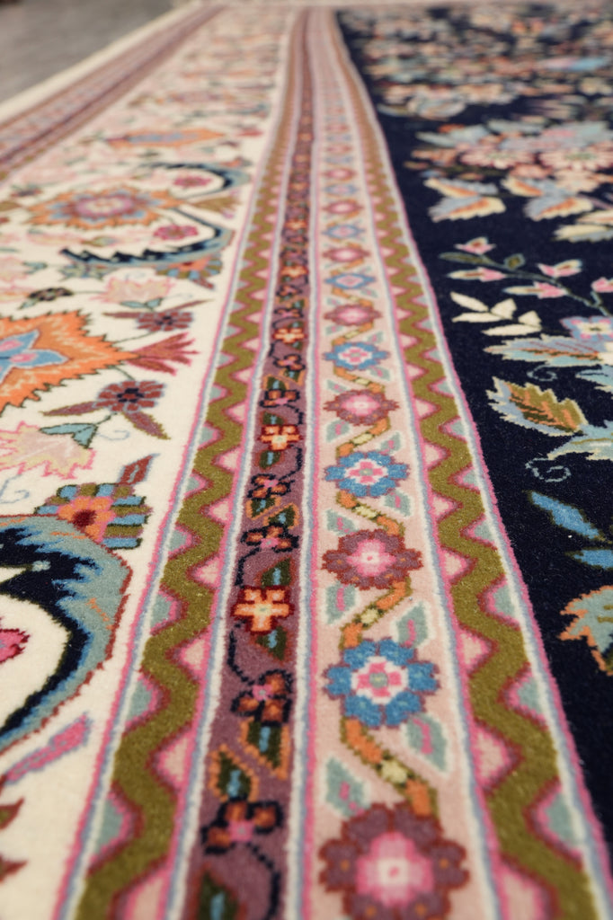 9 x 12 New Handmade Wool Carpet Dark Blue #PIX-3177