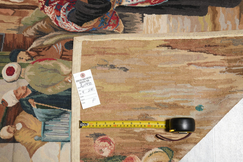 4 x 6 TAPESTRY Pictorial Hand-Knotted Carpet Market #PIX-11450