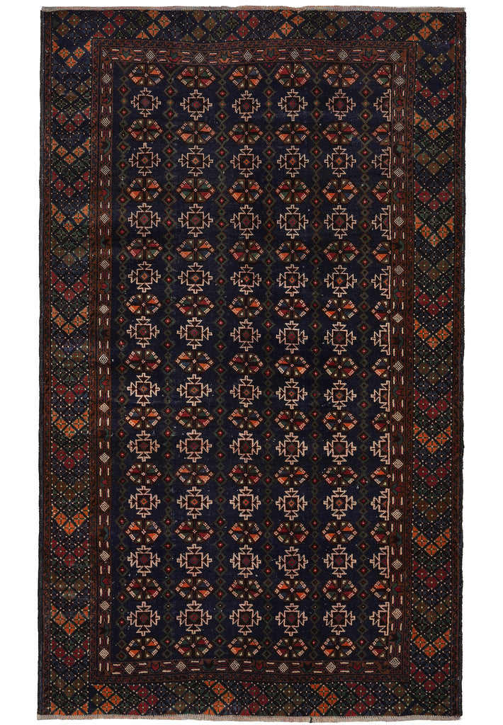 4 x 6.5 Hand-Knotted Herati Tribal Rug #F-3242