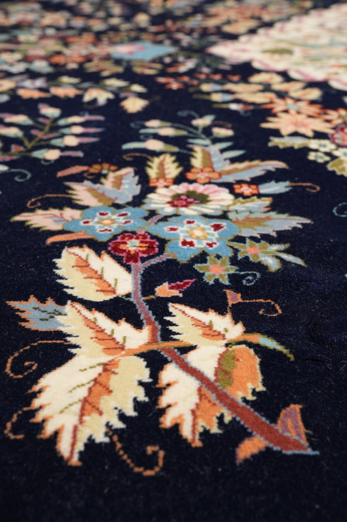 9 x 12 New Handmade Wool Carpet Dark Blue #PIX-3177