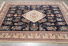 Load image into Gallery viewer, 9 x 12 New Handmade Wool Carpet Dark Blue #PIX-3177
