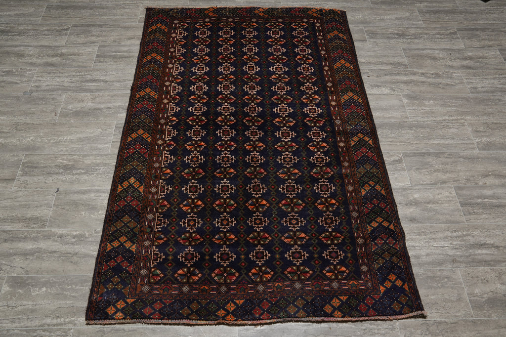 4 x 6.5 Hand-Knotted Herati Tribal Rug #F-3242