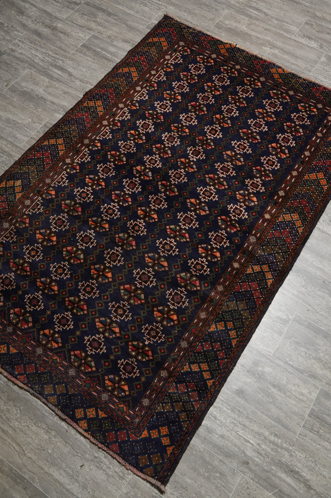 4 x 6.5 Hand-Knotted Herati Tribal Rug #F-3242