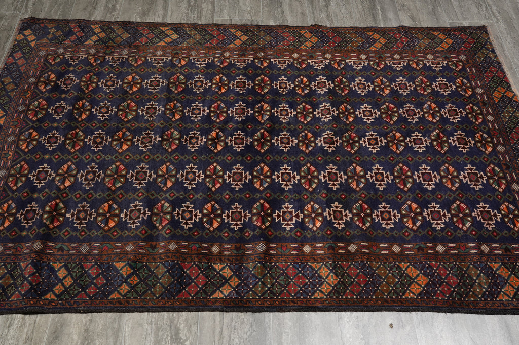 4 x 6.5 Hand-Knotted Herati Tribal Rug #F-3242