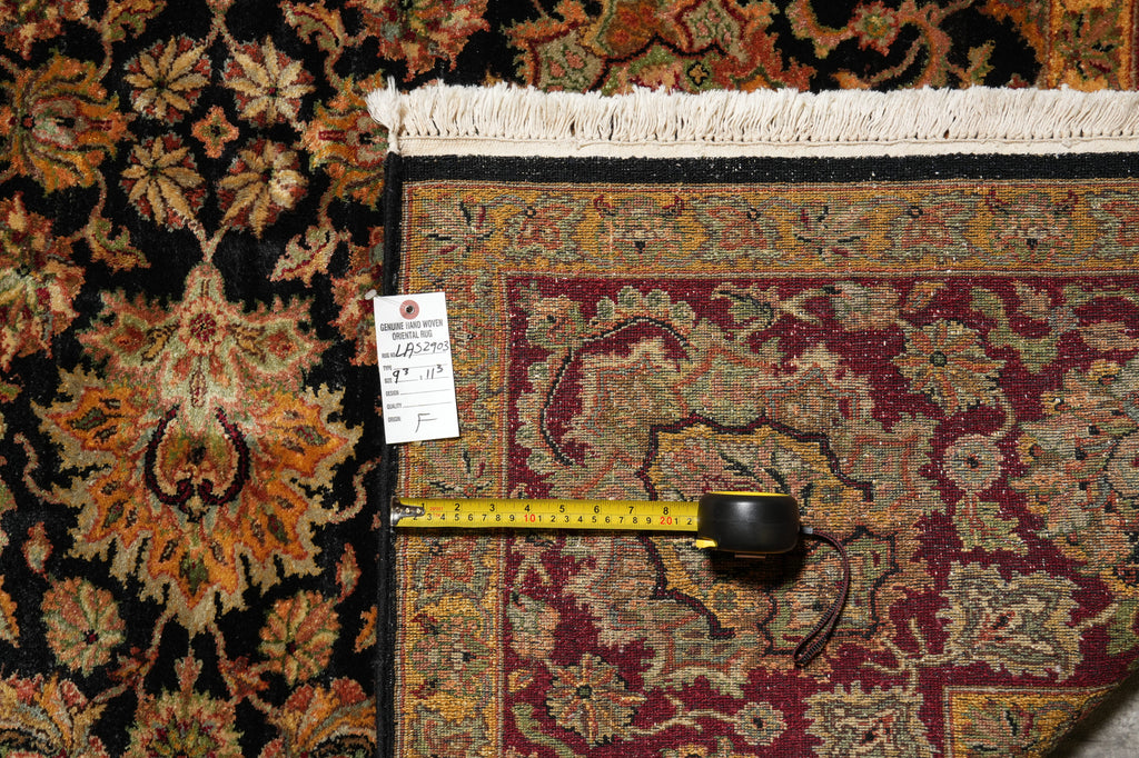 9.3 x 11.3 Quality Wool Handmade Jaipur Rug Black #LA-52903