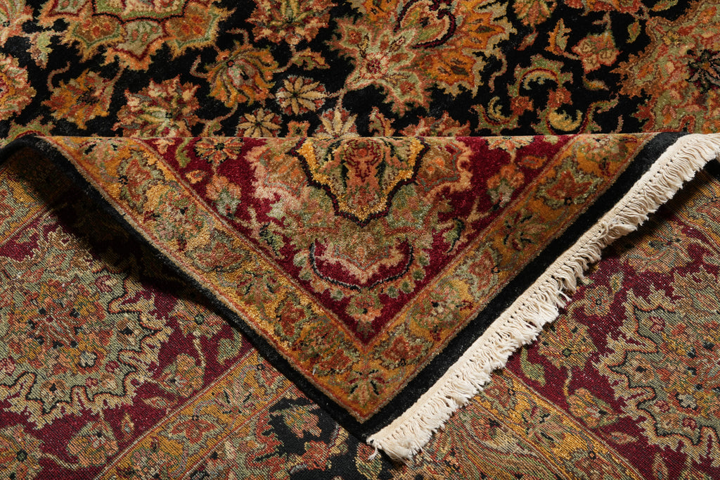 9.3 x 11.3 Quality Wool Handmade Jaipur Rug Black #LA-52903