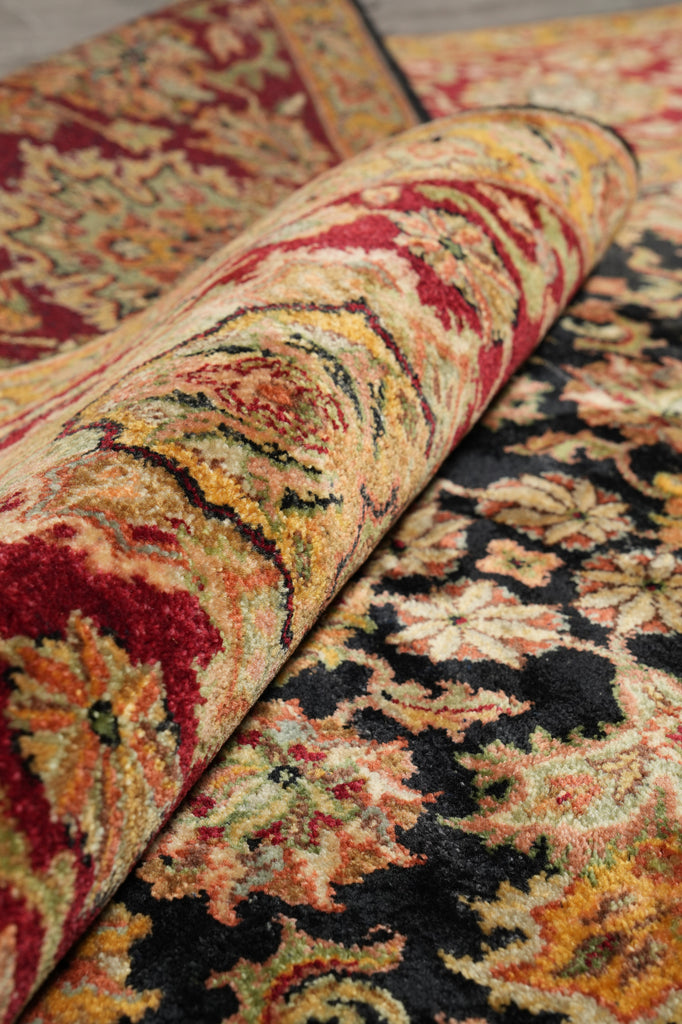 9.3 x 11.3 Quality Wool Handmade Jaipur Rug Black #LA-52903