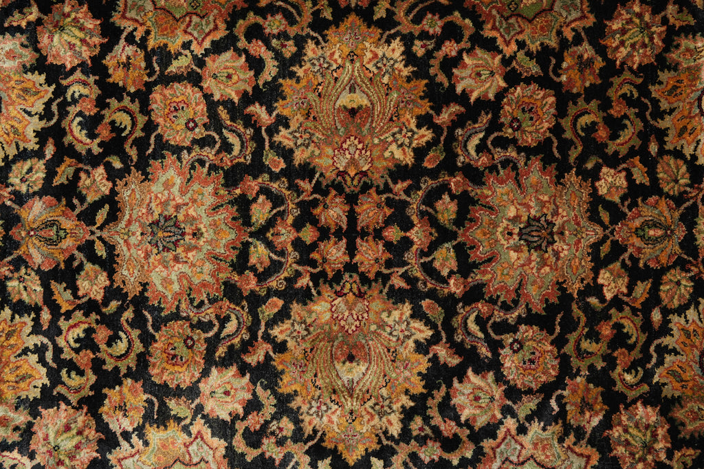 9.3 x 11.3 Quality Wool Handmade Jaipur Rug Black #LA-52903