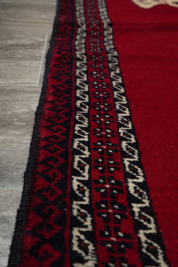 3 x 4.9 Hand-Knotted Pictorial Primitive Rug #F-3261