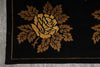 Load image into Gallery viewer, 7.9 x 10 New Handmade India Wool Floral BLACK Rug #F-4076
