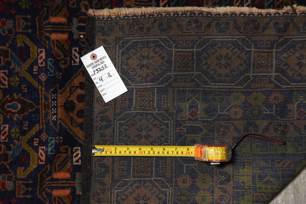 4 x 8 Hand-Knotted Detailed Tribal Rug Afghan Art #F-3252