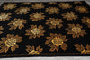 Load image into Gallery viewer, 7.9 x 10 New Handmade India Wool Floral BLACK Rug #F-4076