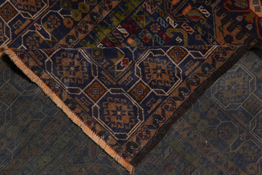 4 x 8 Hand-Knotted Detailed Tribal Rug Afghan Art #F-3252