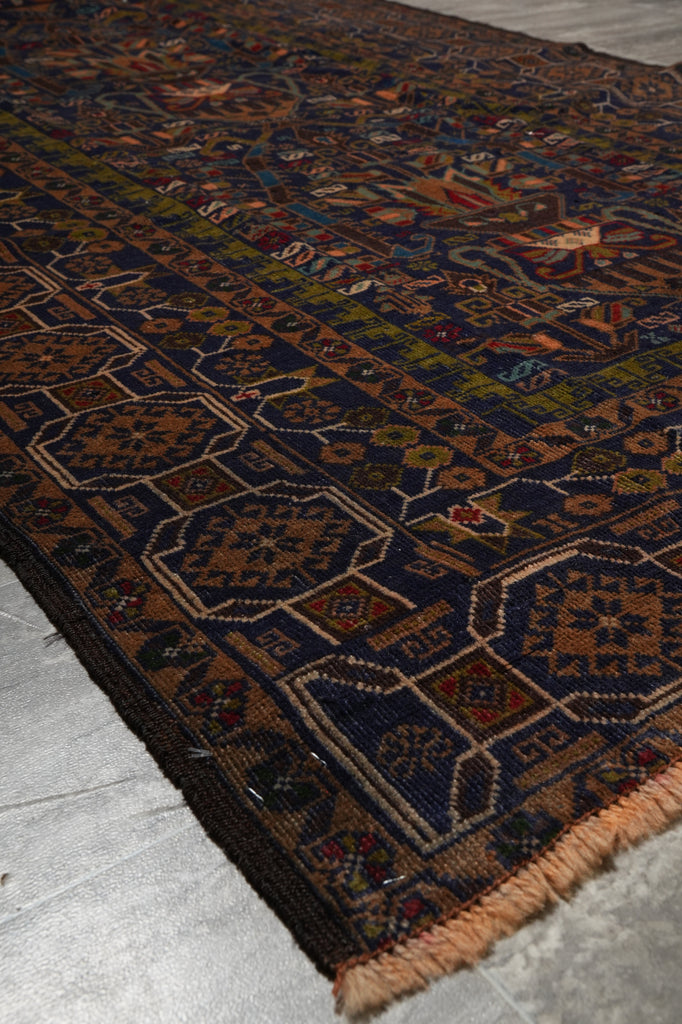 4 x 8 Hand-Knotted Detailed Tribal Rug Afghan Art #F-3252