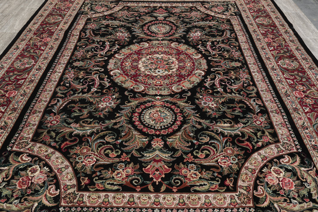 9 x 12 Wool and Silk Fine Quality Carpet French Pattern #LA-53066