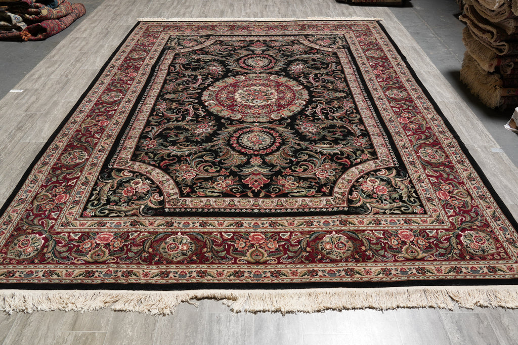 9 x 12 Wool and Silk Fine Quality Carpet French Pattern #LA-53066