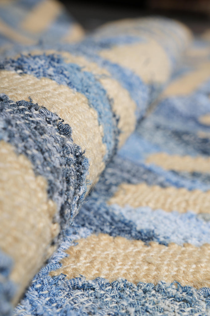 9 x 12 New Handmade Flat Weave Wool Modern Rug Wool and Bamboo Silk  #F-4078