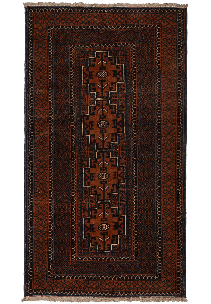 3.7 x 6.6 Hand-Knotted Afghan Herati Wool Rug #F-3241