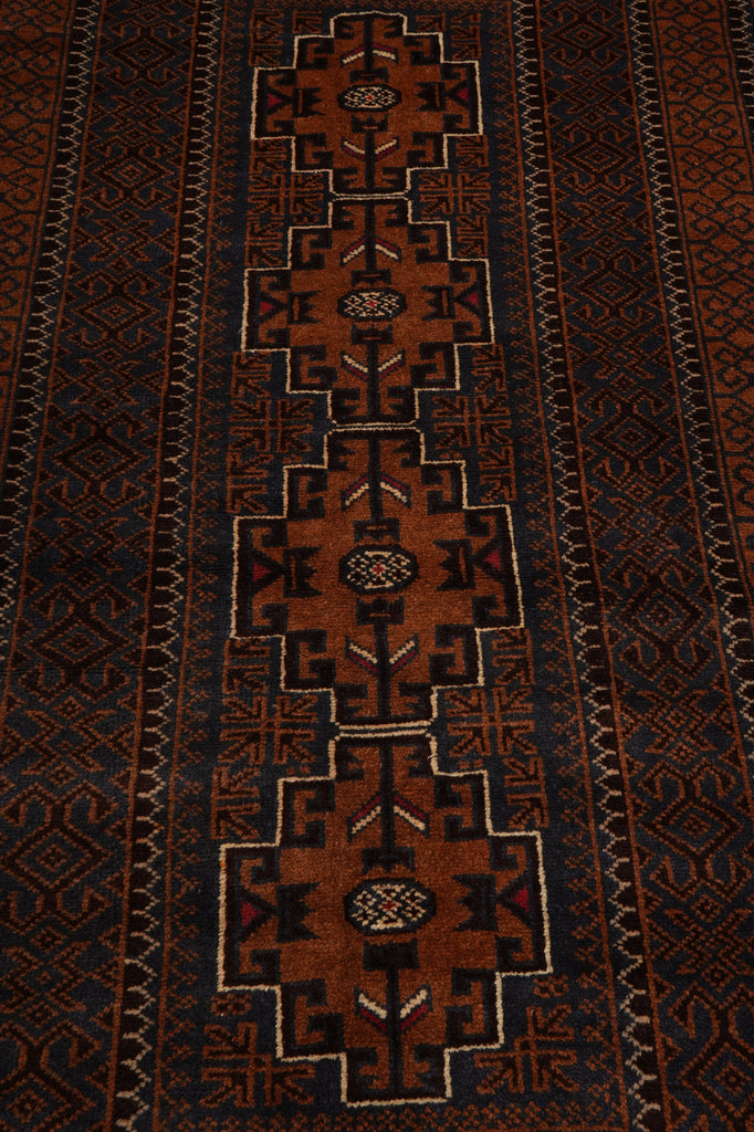 3.7 x 6.6 Hand-Knotted Afghan Herati Wool Rug #F-3241