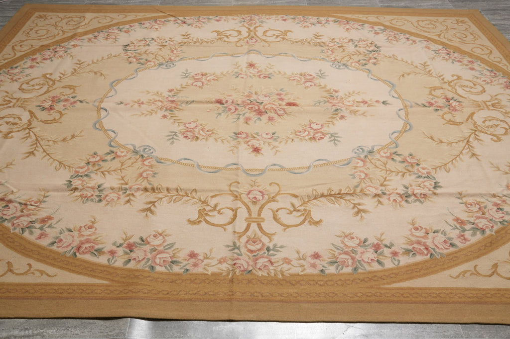 9 x 12 Handmade Aubusson Flat Weave French 17 Century Style #PIX-14758