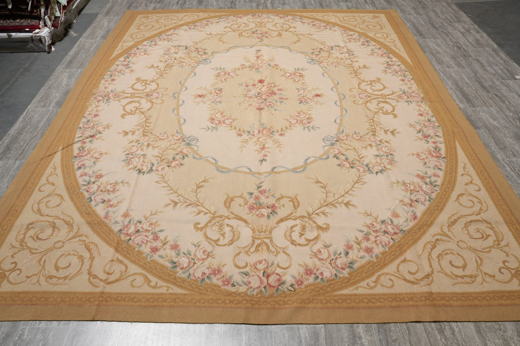 9 x 12 Handmade Aubusson Flat Weave French 17 Century Style #PIX-14758